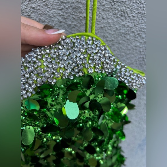 H&M Studio Green Sequined Embellished mini Dress Designer Re-enchantment - Picture 9 of 16